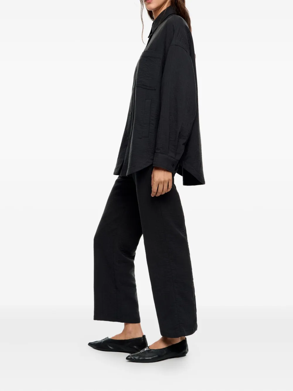 Bimba Y Lola Pocket Textured Shirt In Gray