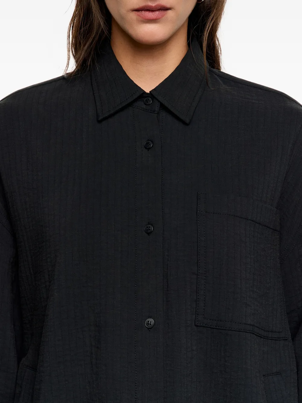 Bimba Y Lola Pocket Textured Shirt In Gray