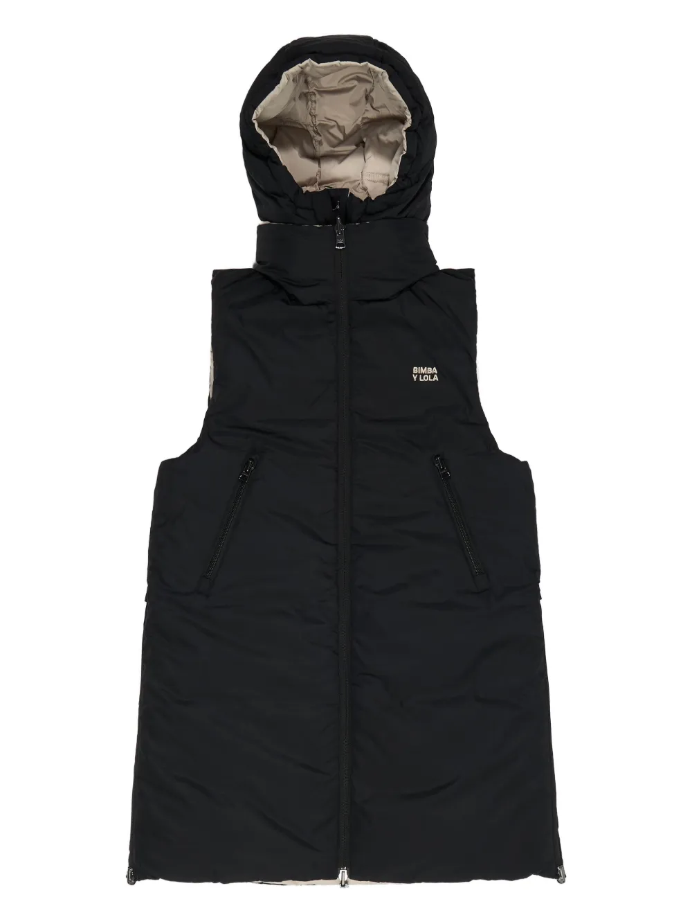 Bimba Y Lola Hooded Zip Top In Brown