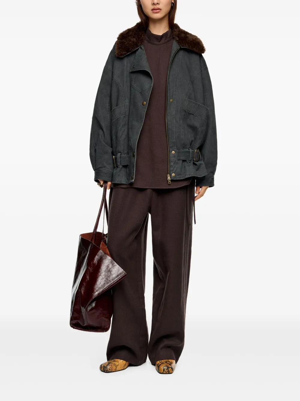 Bimba y Lola Broek met elastische tailleband Bruin