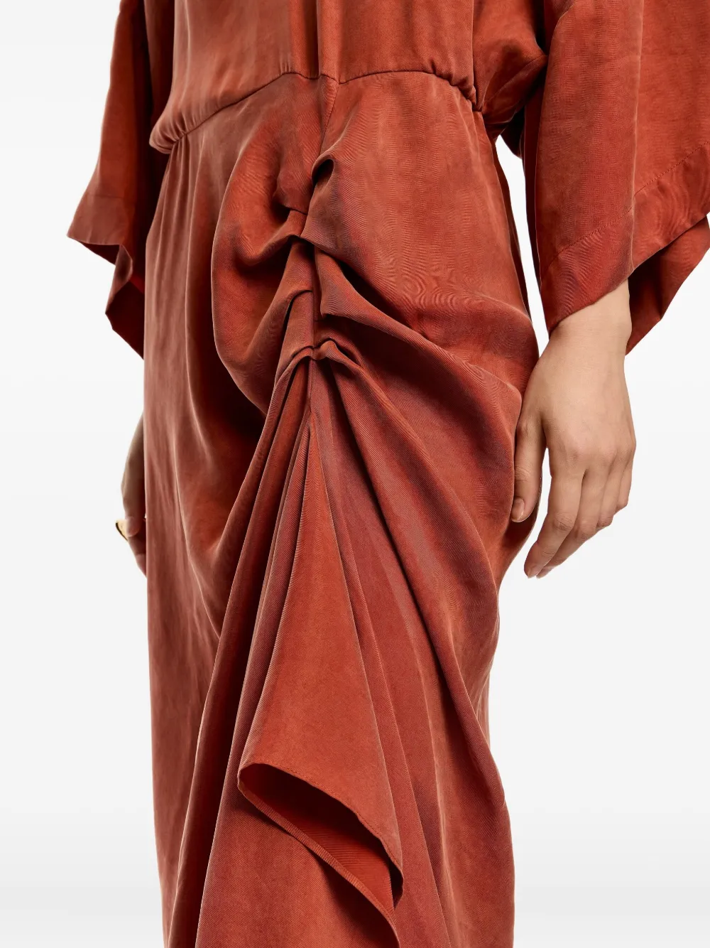 Bimba y Lola Maxi-jurk met ruches en V-hals Oranje