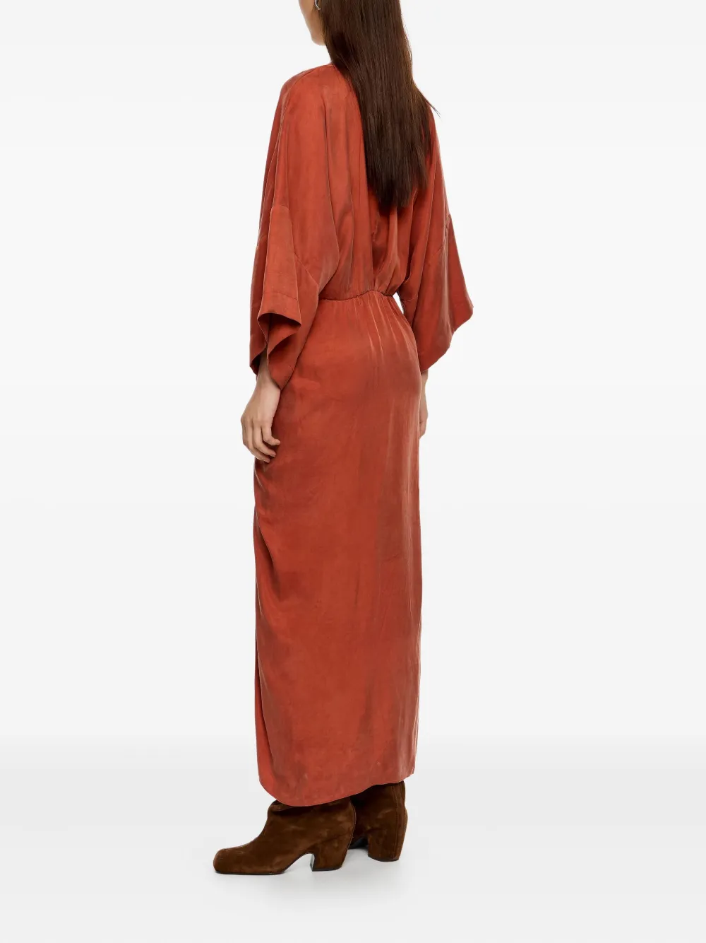 Bimba y Lola Maxi-jurk met ruches en V-hals Oranje