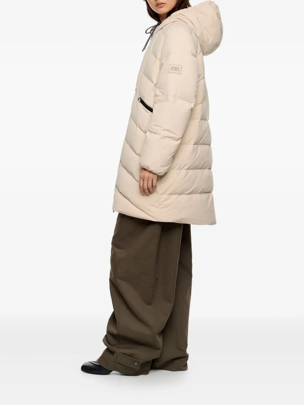 Bimba y Lola Gewatteerde jas met capuchon Beige