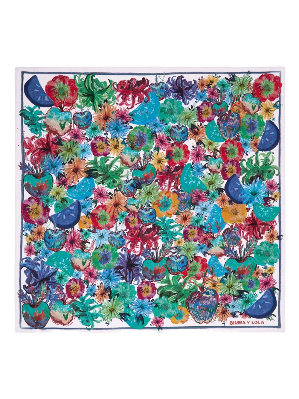 Bimba Y Lola Floral Scarf In White