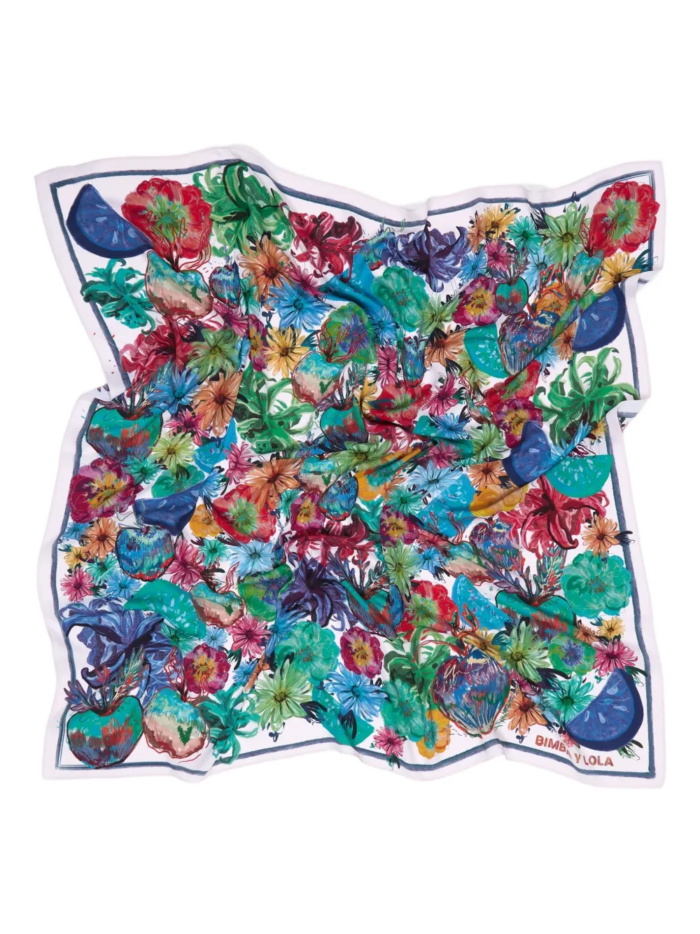 Bimba Y Lola Floral Scarf In White