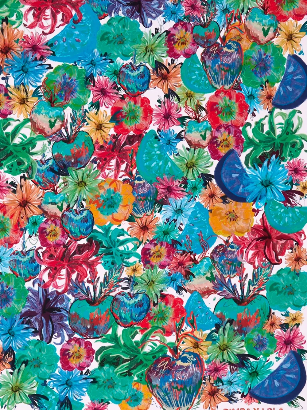 Bimba Y Lola Floral Scarf In White