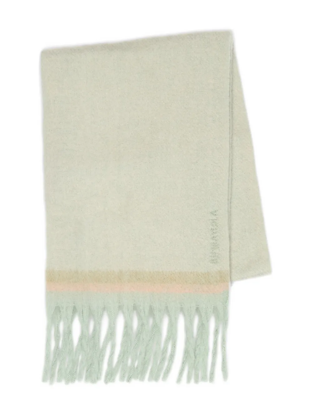 Bimba y Lola striped fringed scarf | Green | Image 1