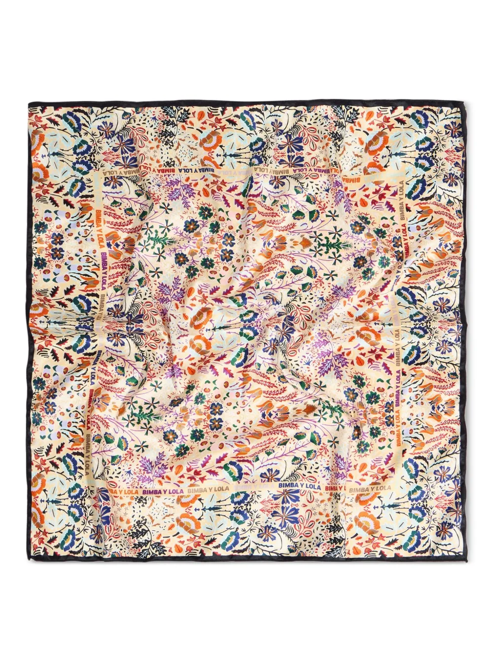 Bimba Y Lola Floral Print Scarf In Neutral