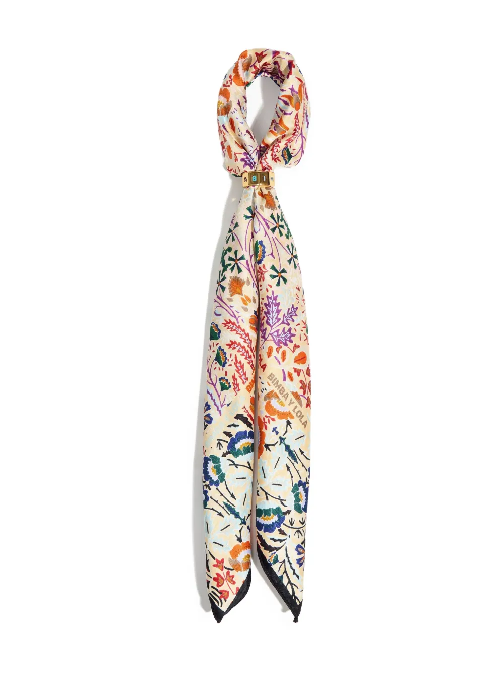 Bimba Y Lola Floral Print Scarf In Neutral
