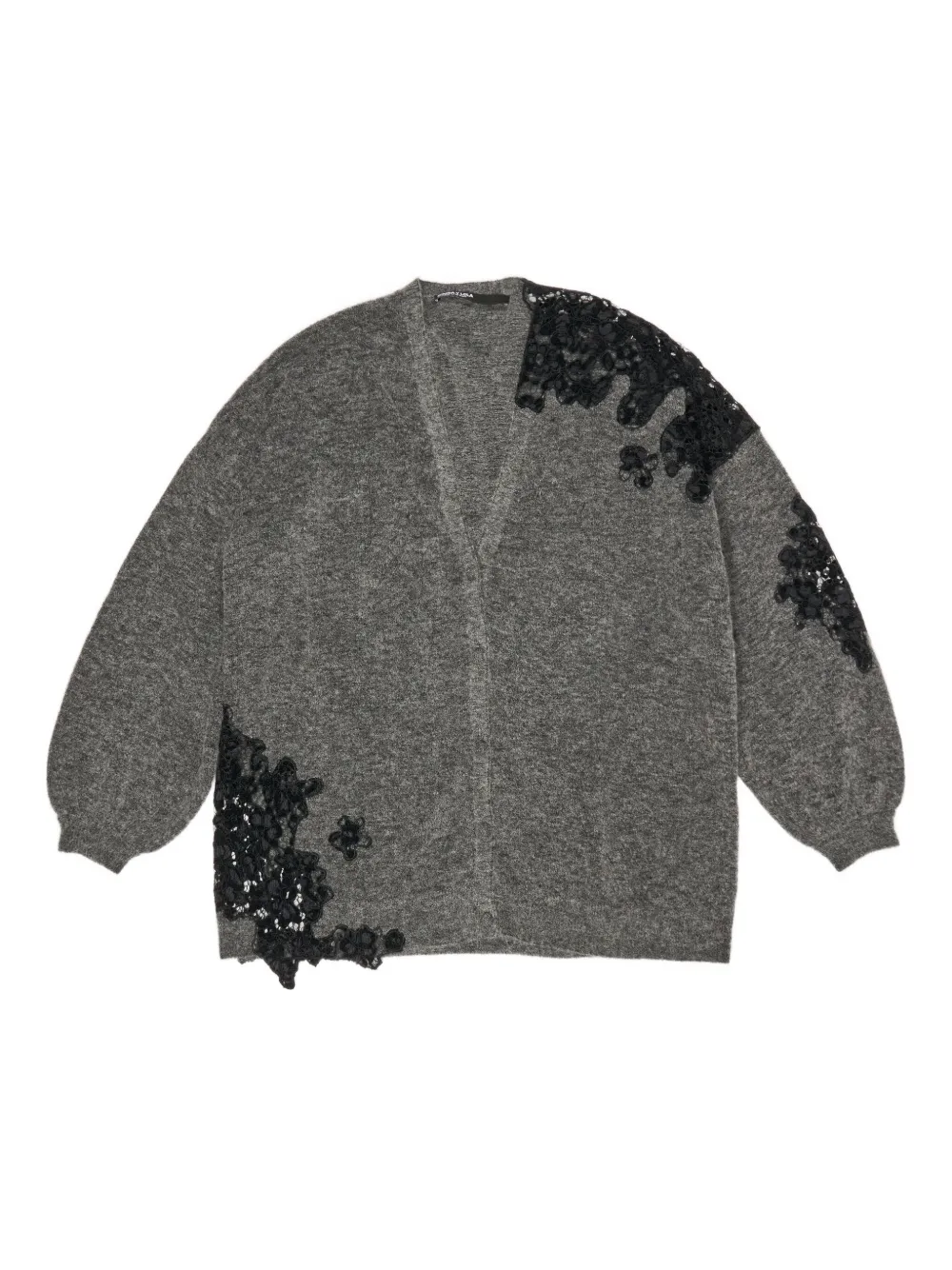 Bimba Y Lola Lace-detail Cardigan In Gray