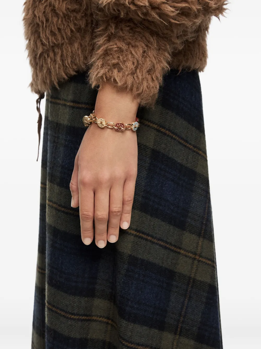 Bimba Y Lola Logo-charm Chain Bracelet In Gold