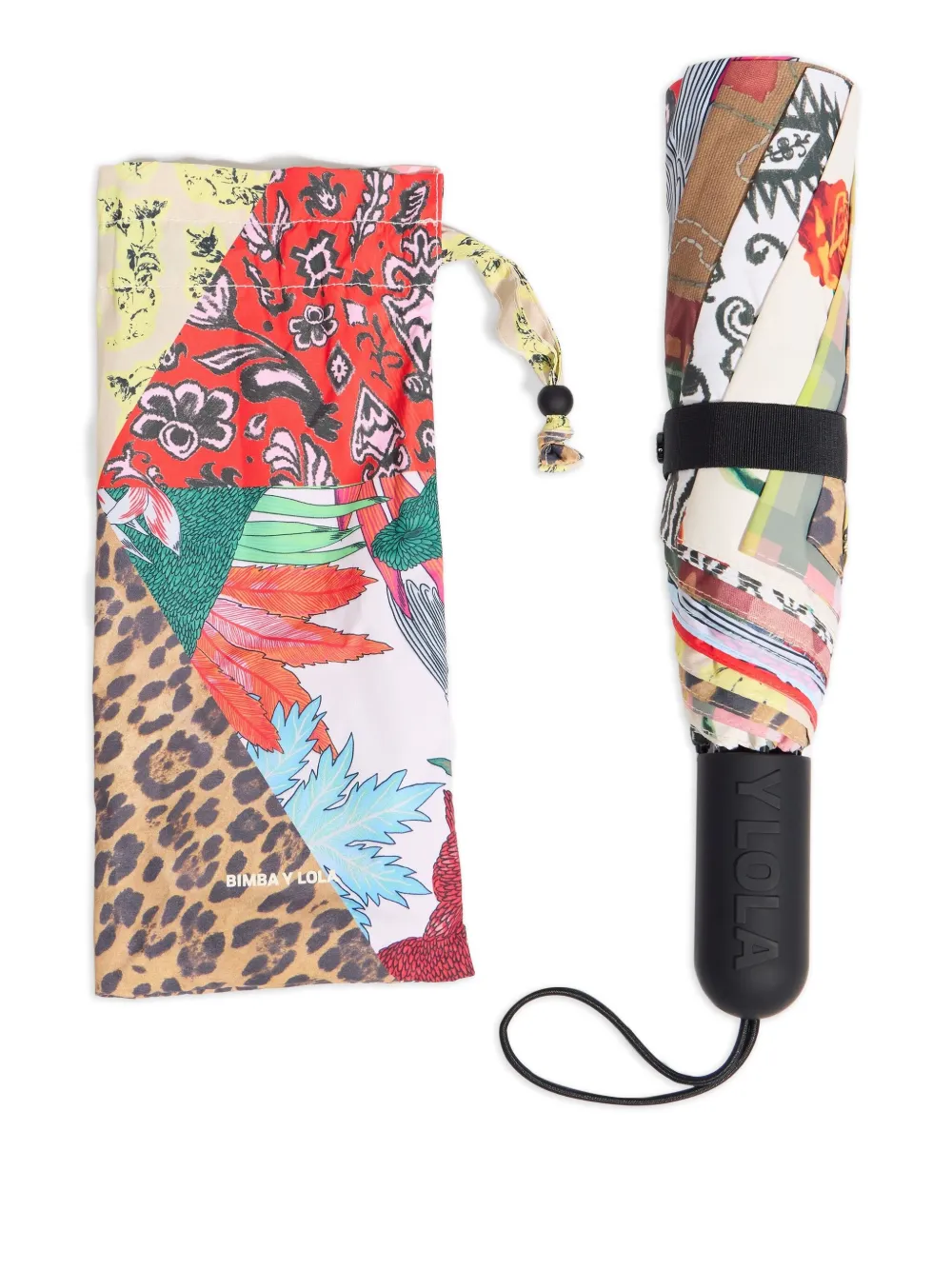 Bimba y Lola patchwork-print umbrella | Red | Image 1