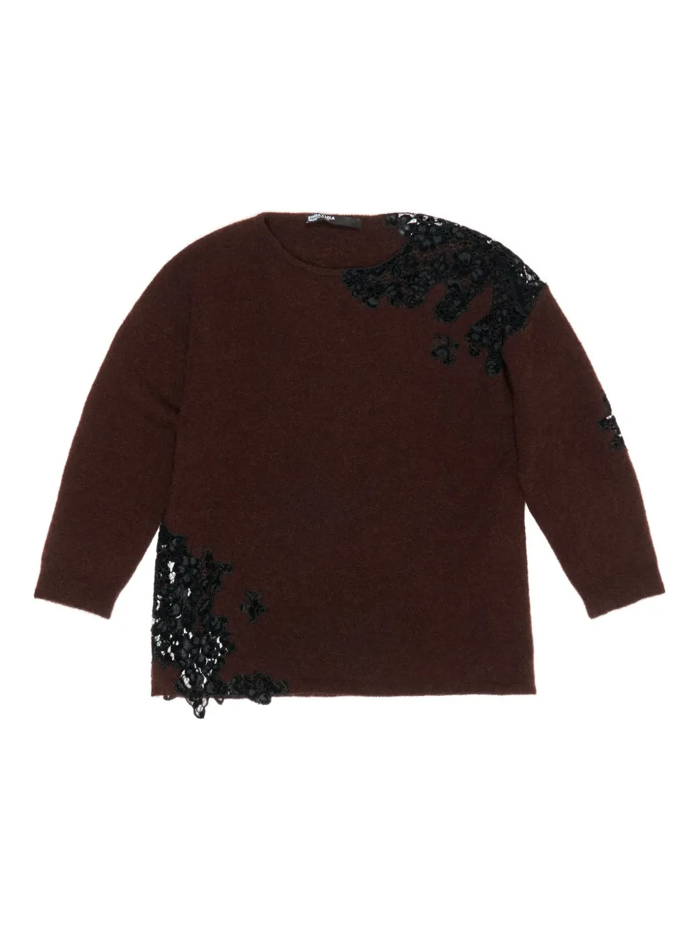 Bimba Y Lola Lace-panel Sweater In Burgundy