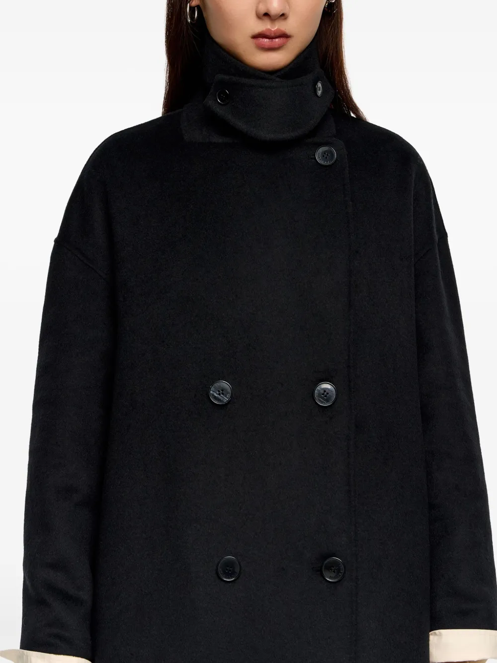 Bimba Y Lola Button Wool Coat In Multi