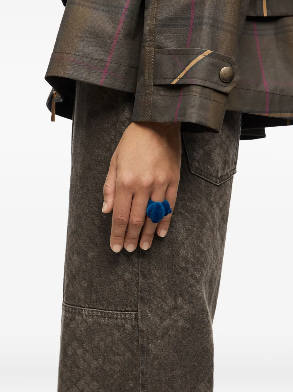 Bimba Y Lola Flocked Dog Ring In Blue