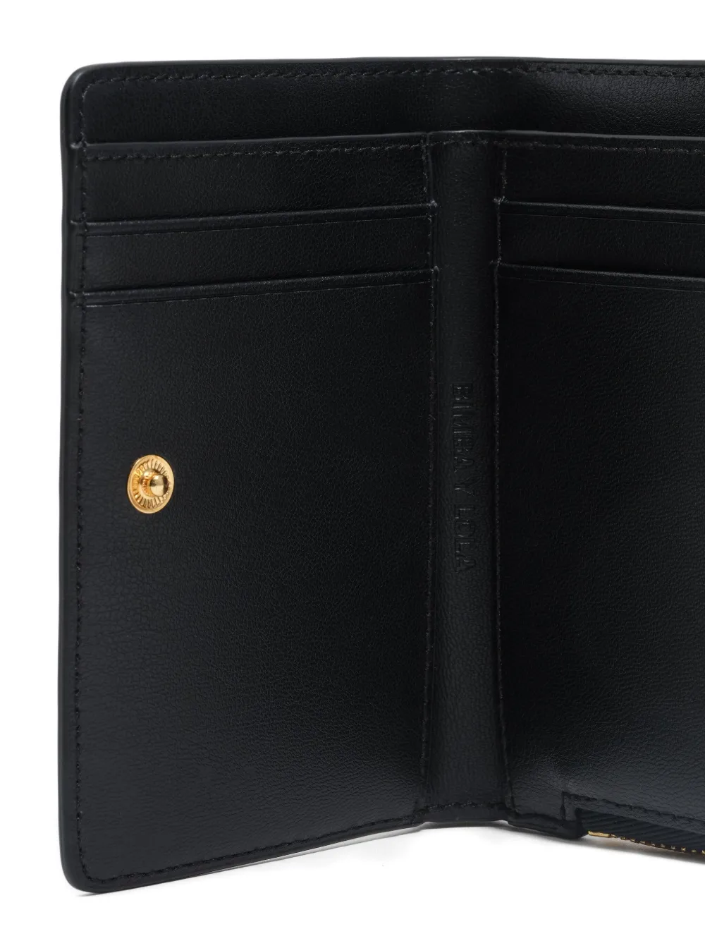 Bimba Y Lola Leather Flap Wallet In Black