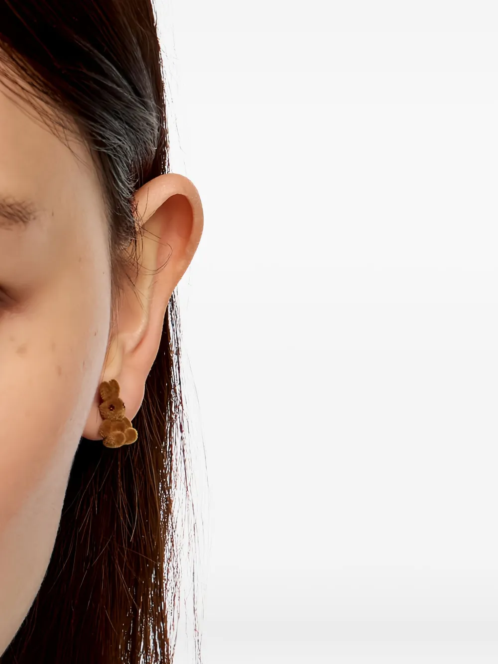 Bimba y Lola aretes con diseño afelpado | marrón | Image 1