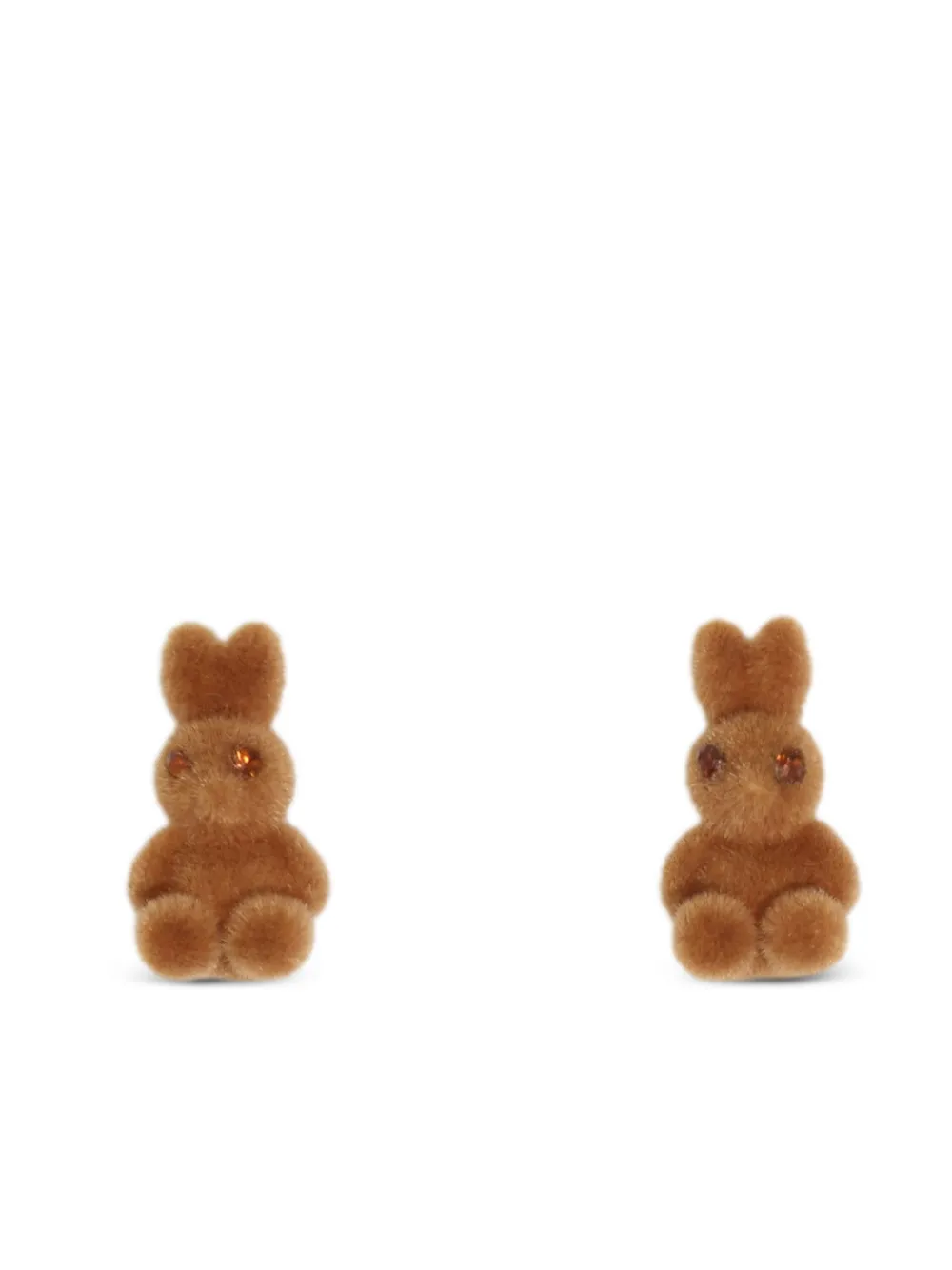 Bimba y Lola boucles d'oreilles à lapin floqué | marron | Image 1