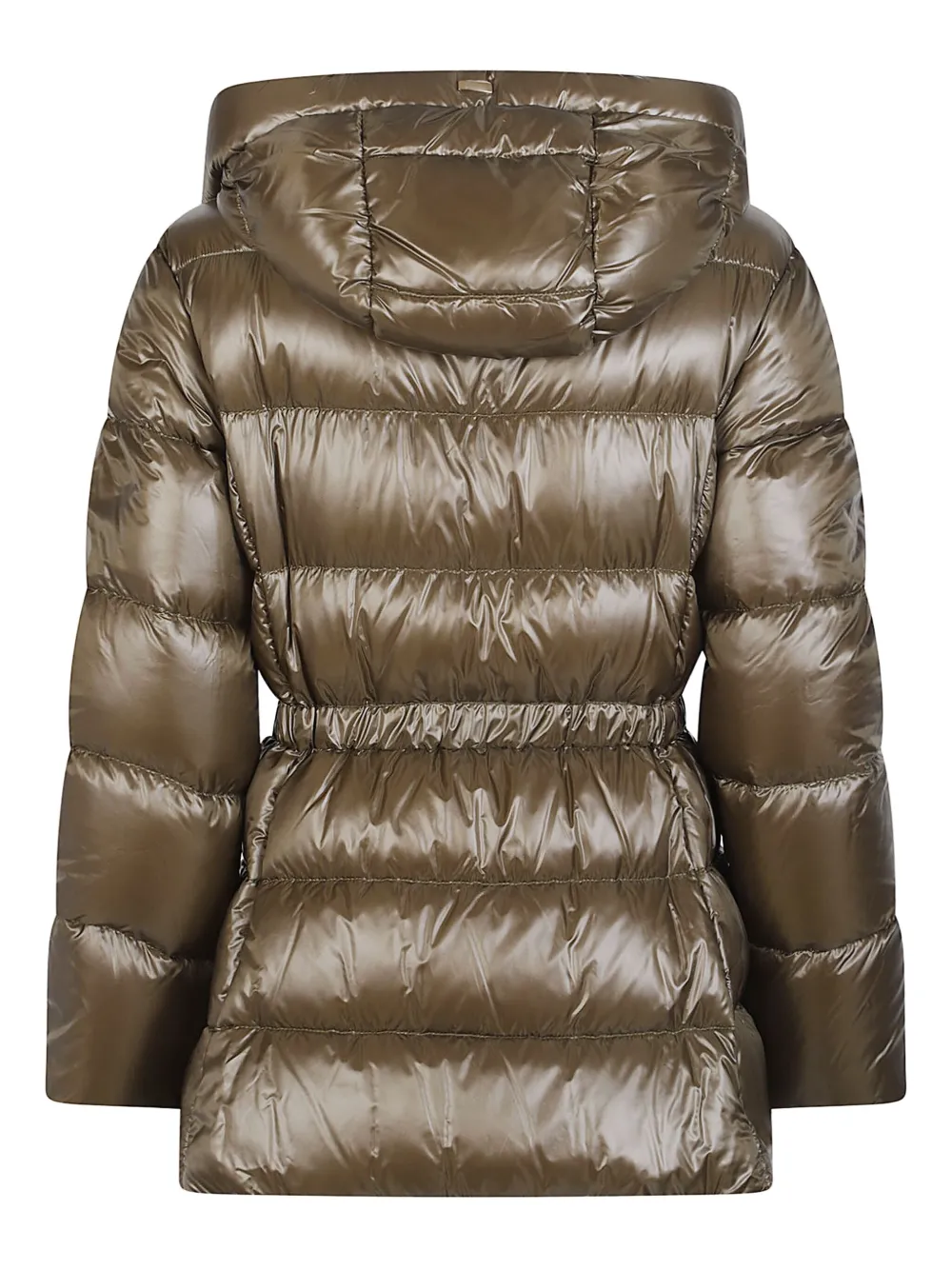 Herno Drawstring Hooded Down Jacket In Brown