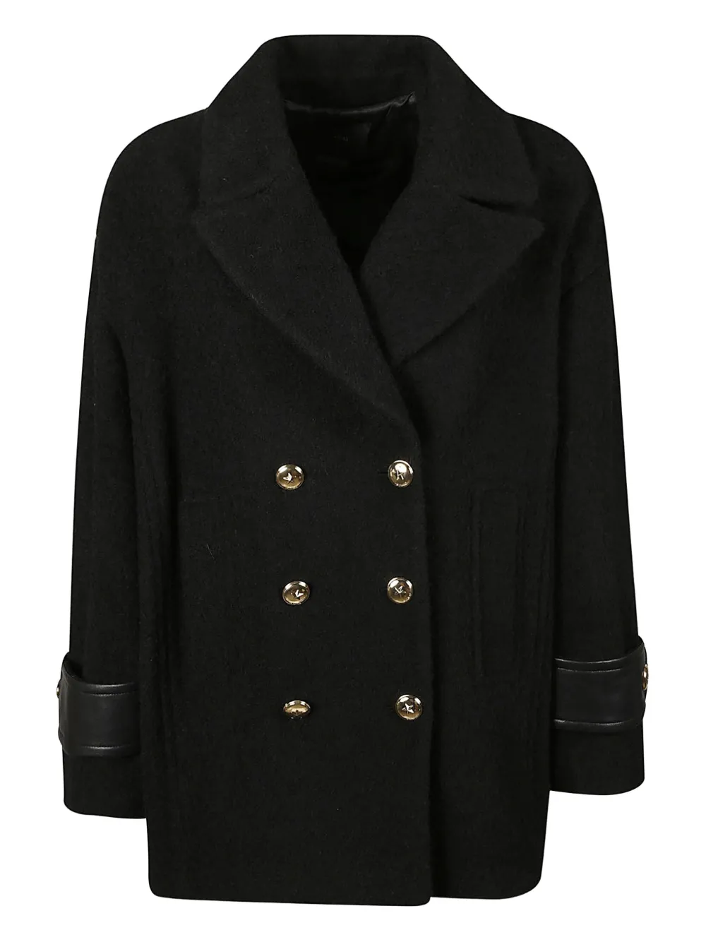 PINKO+manteau+à+boutonniere+croisee+-+Noir