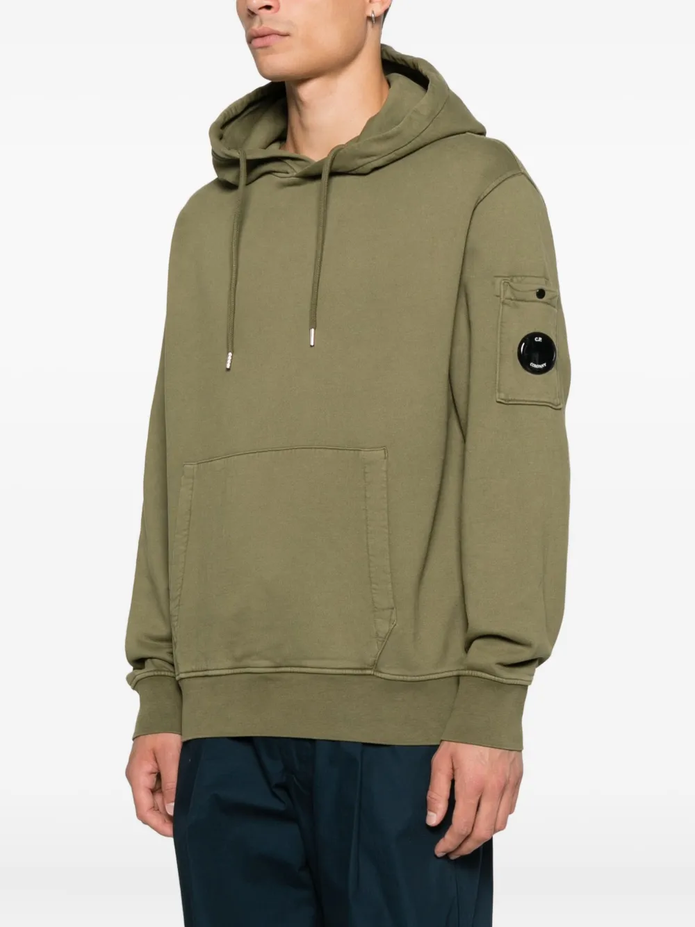 C.P. Company Katoenen hoodie met lens-detail Groen