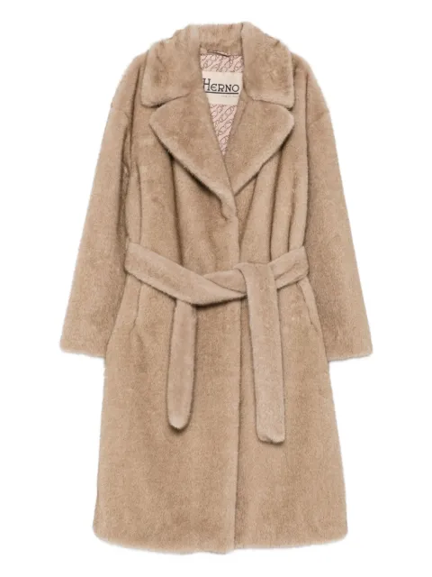 Herno belted textured coat