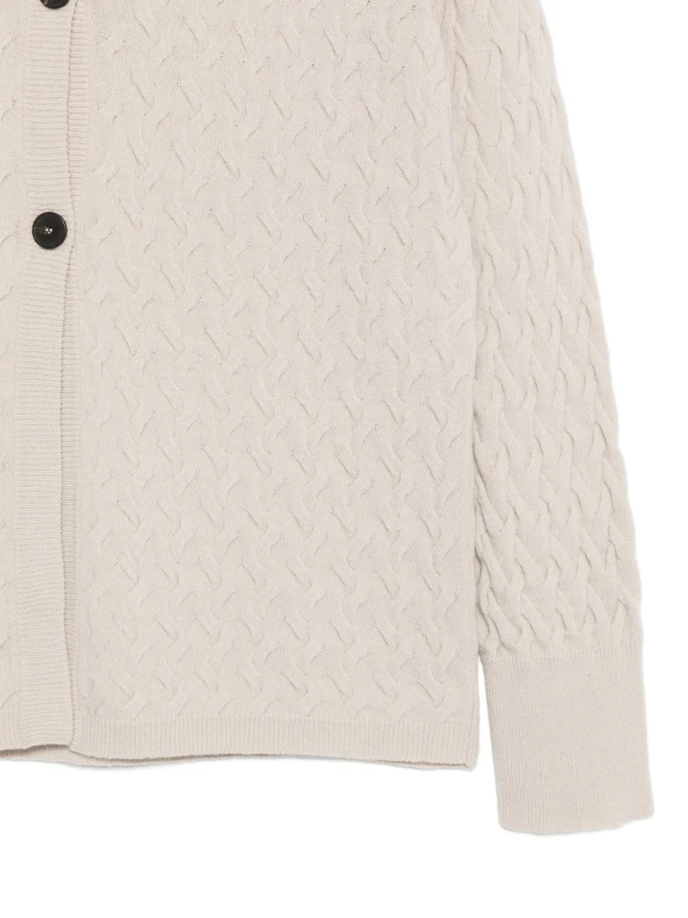 Le Tricot Perugia Kabelgebreid vest met knoop Beige