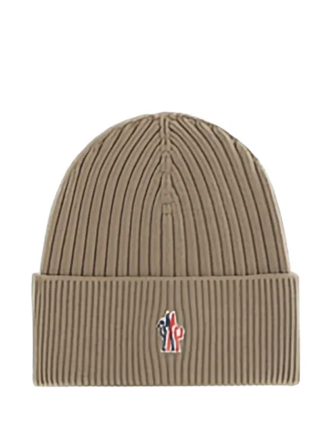 Moncler Grenoble ribbed logo-patch beanie hat