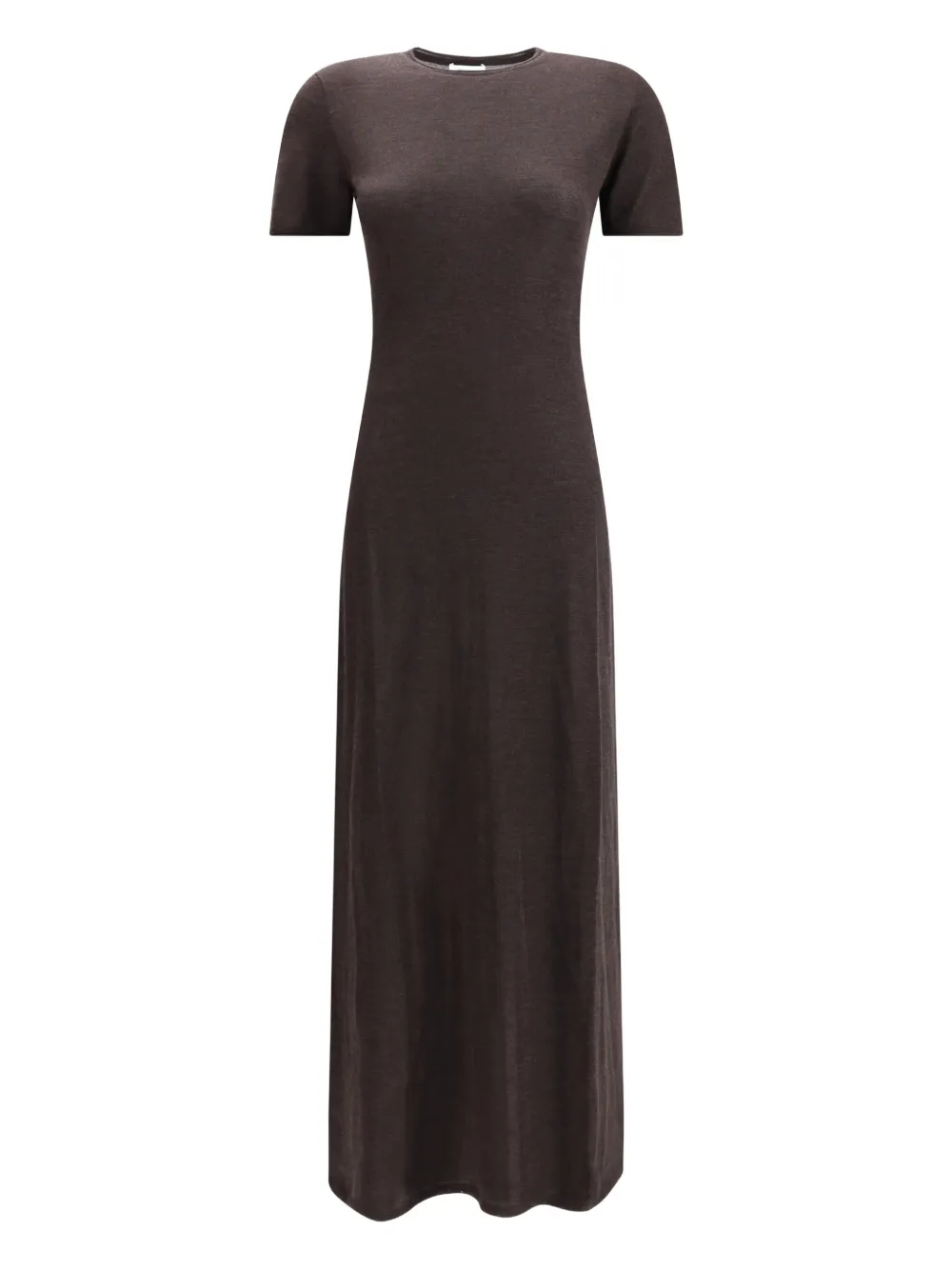 Ferragamo Short-sleeves Maxi Dress In Brown