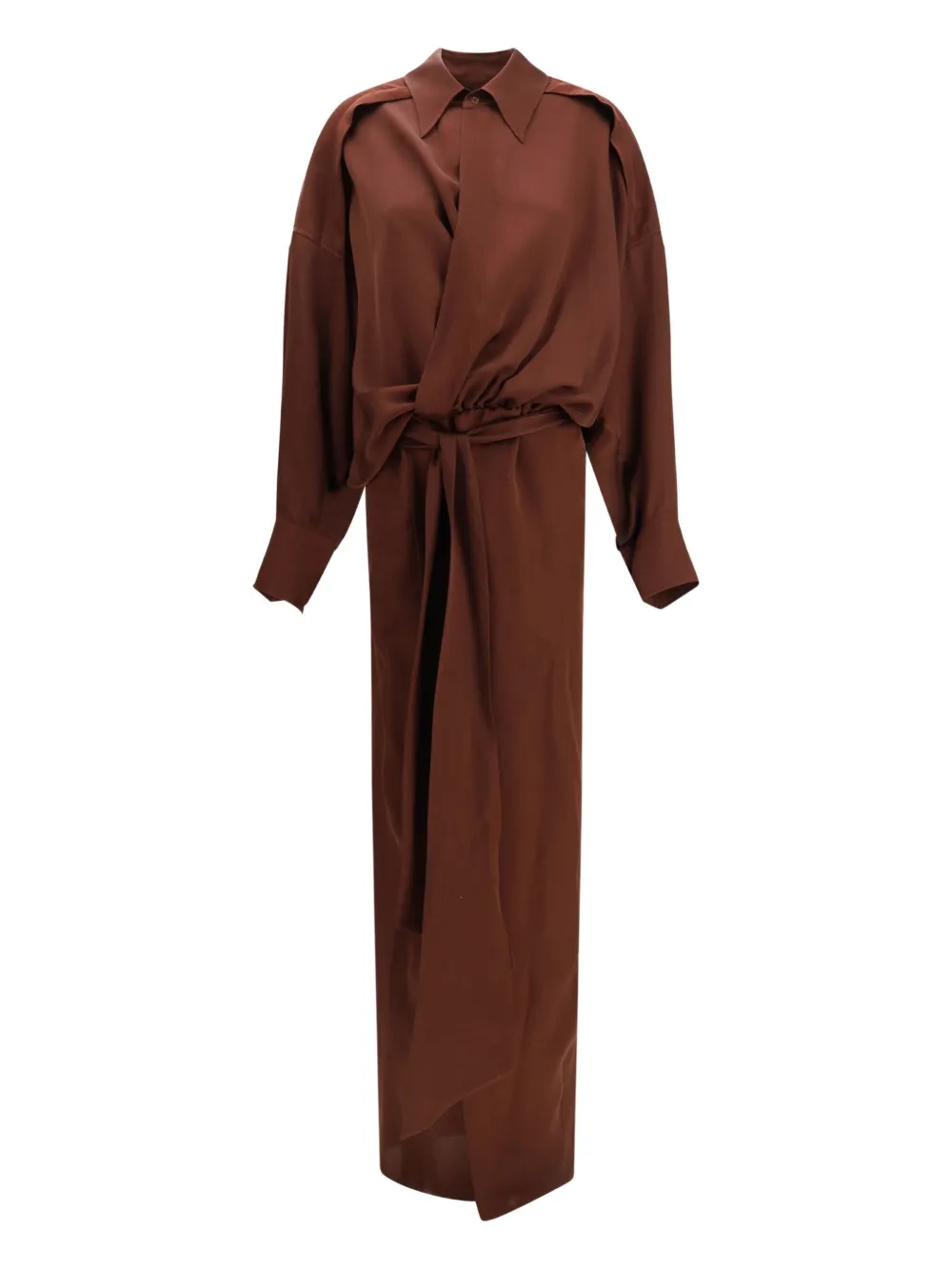Petar Petrov long-sleeves maxi shirt dress - Bruin