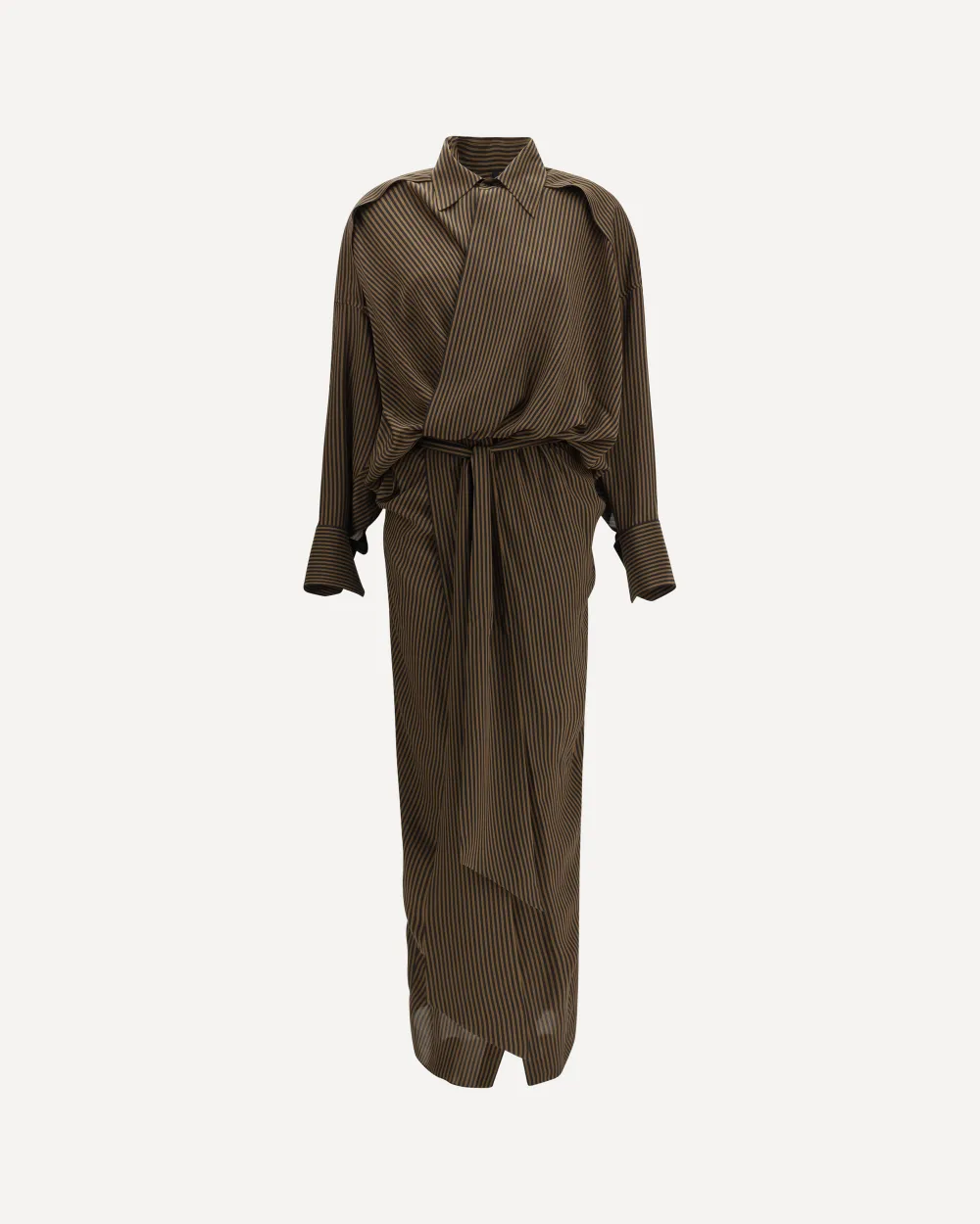 Petar Petrov striped maxi shirt dress - Marrone