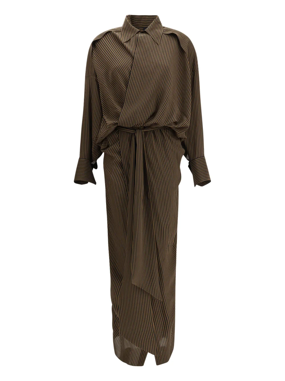 Petar Petrov striped maxi shirt dress - Bruin