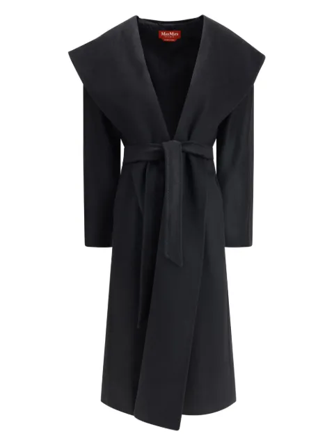 Max Mara hooded belt-fastening coat