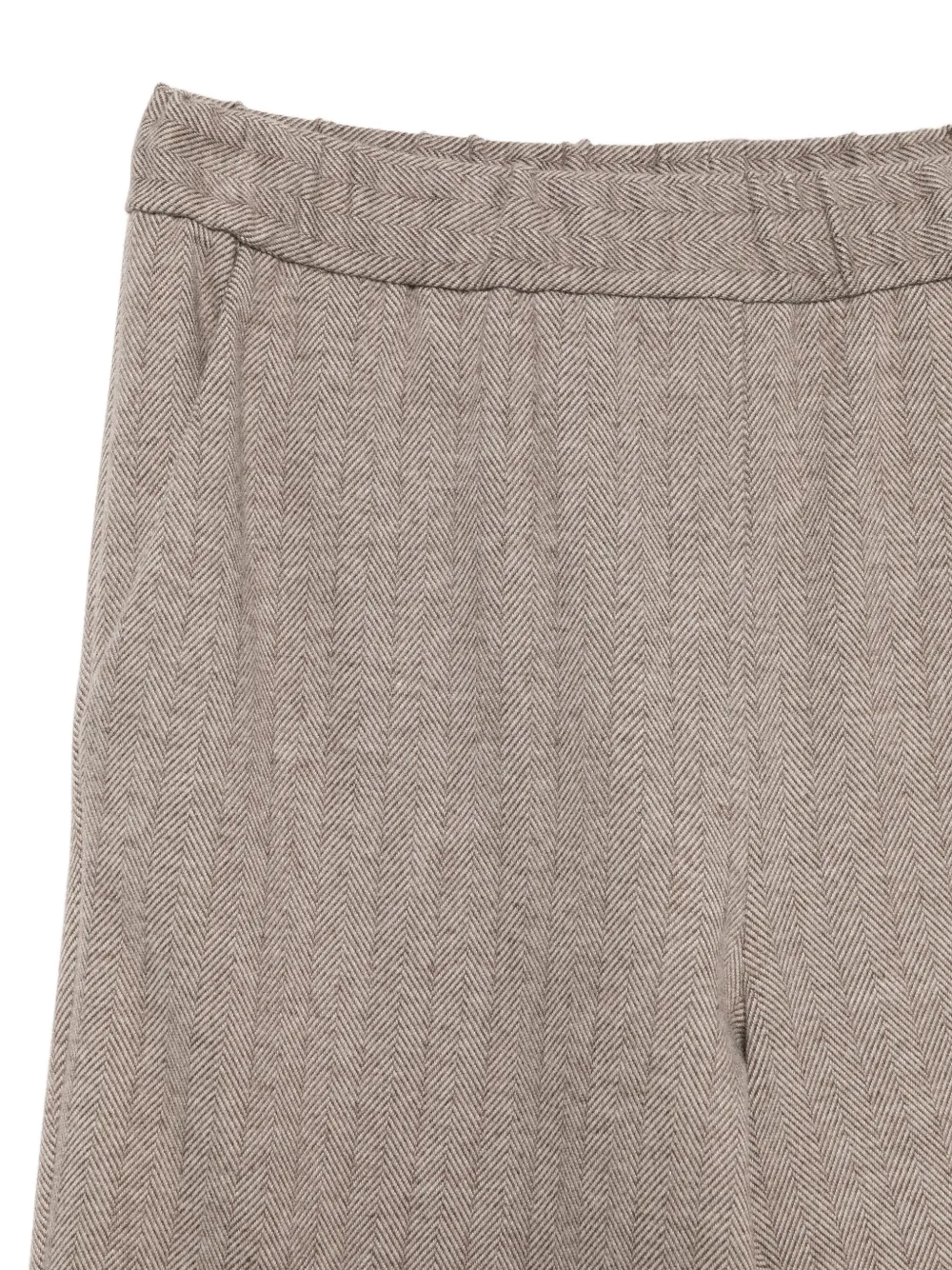 Le Tricot Perugia Broek met visgraatpatroon Beige