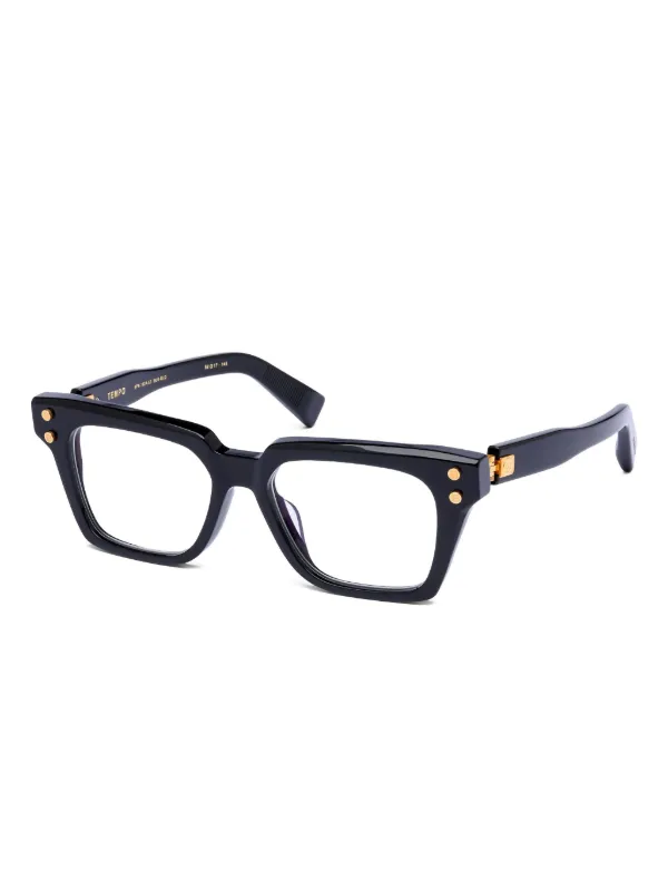 Balmain Eyewear Stud square-frame Glasses | Black | FARFETCH display picture 1