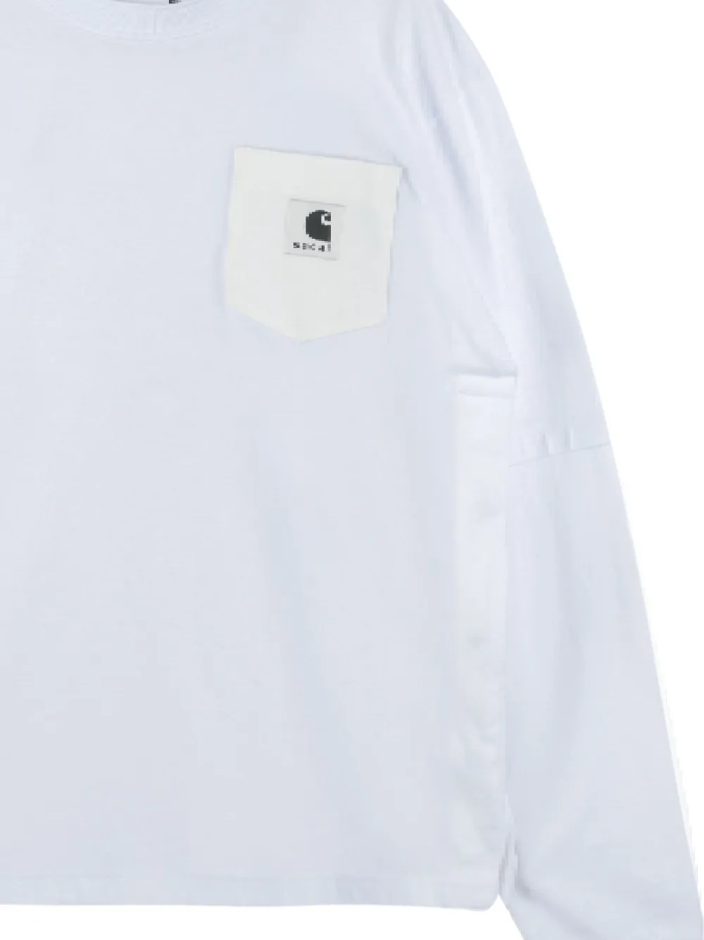 sacai x Carhartt WIP T-shirt met lange mouwen en borstzak Wit