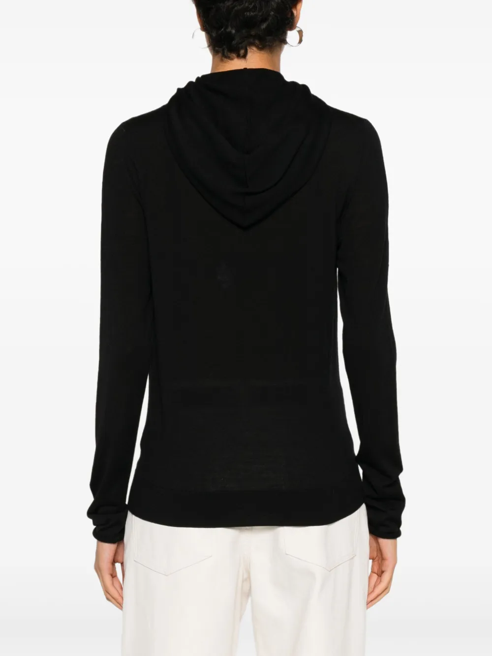 PT Torino Sweater met capuchon en knopen Zwart