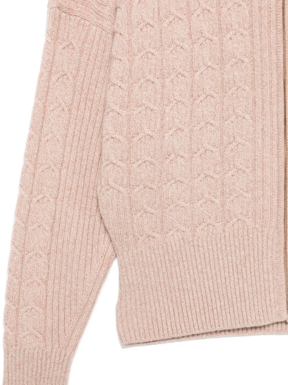 Agnona Cashmere Zip Hoodie In Pink