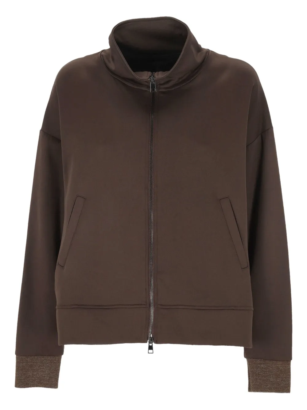 Lorena Antoniazzi Zip-fastening Sweatshirt In Brown