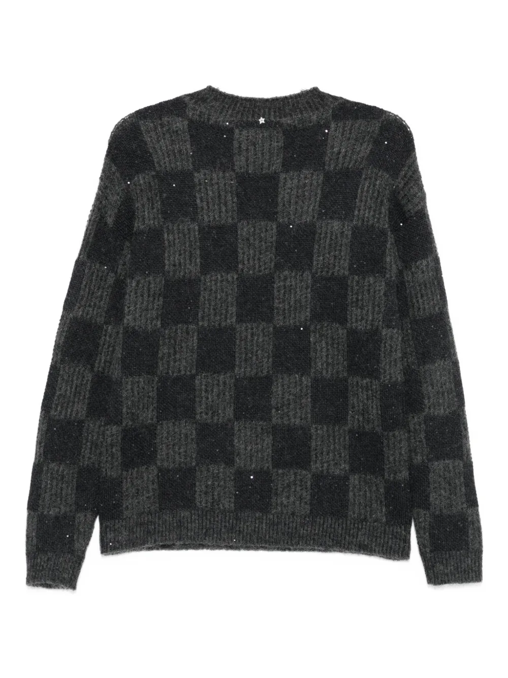 Lorena Antoniazzi Sequin-embellished Check Sweater In Black
