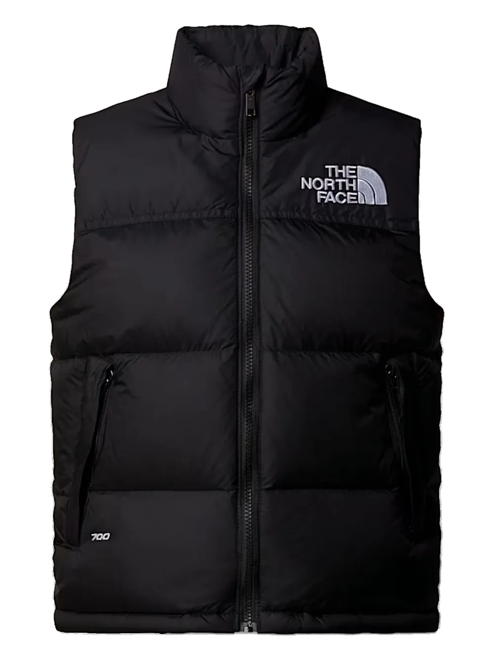 The North Face Kids ロゴ ジップベスト - ブラック The North Face Kids ロゴ ジップベスト - ブラック