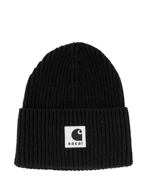 sacai  xCarhartt WIP rib-knit beanie hat