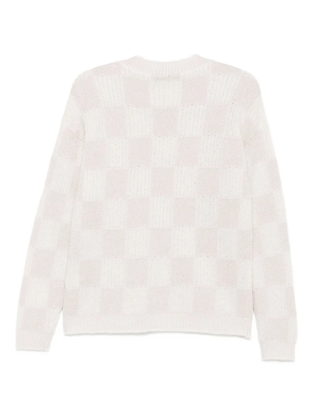 Lorena Antoniazzi Sequin-embellished Check Sweater In Pink