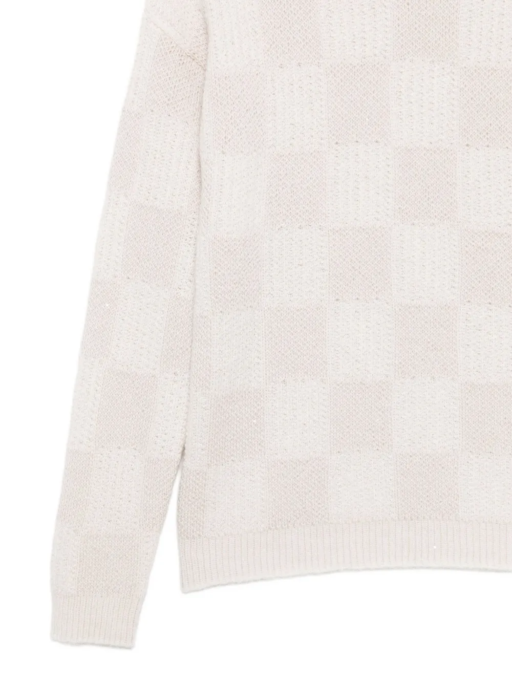 Lorena Antoniazzi Sequin-embellished Check Sweater In Pink
