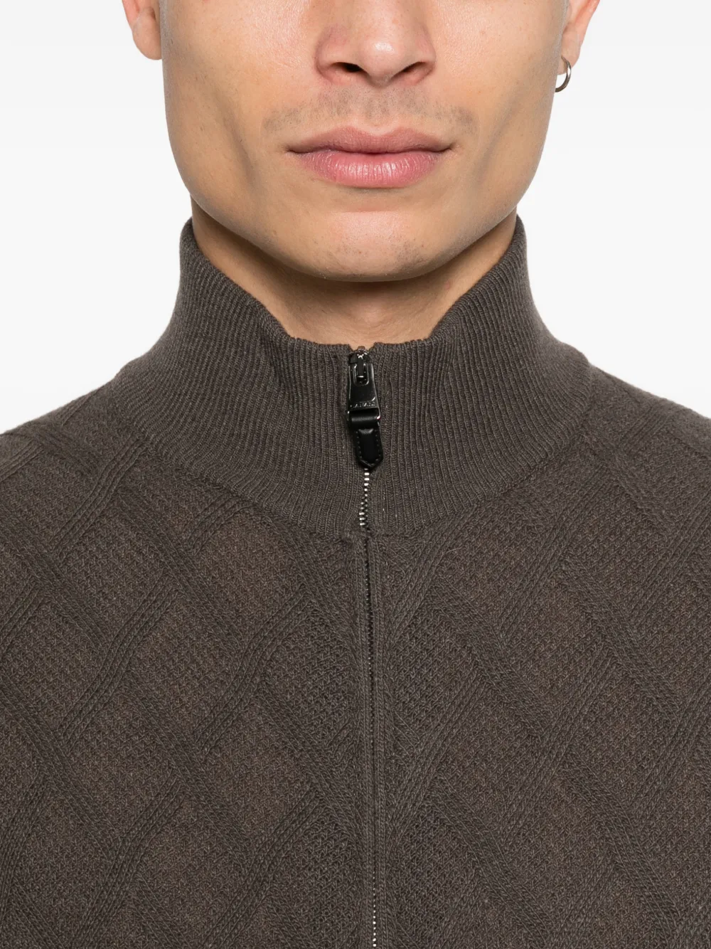 Canali Vest met rits Bruin