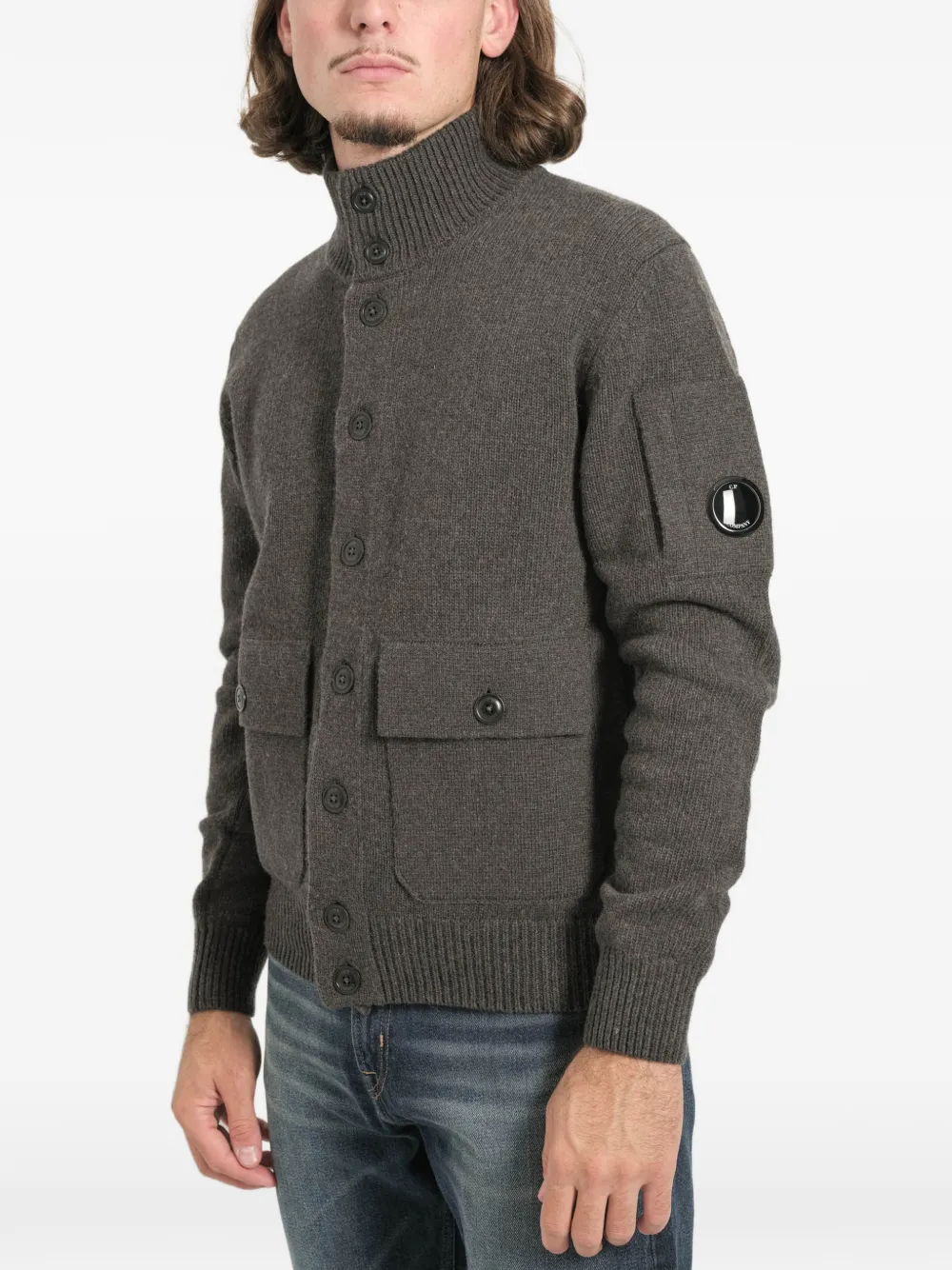 C.P. Company button-pocket wool cardigans | Grey | Image 1