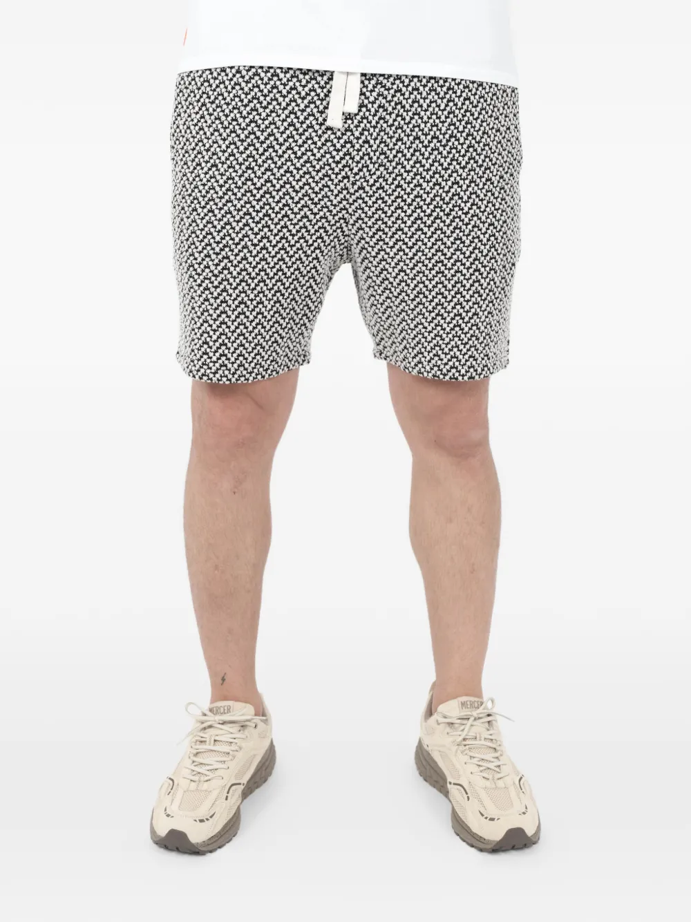 Nikben Patterned Drawstring Deck Shorts In Black