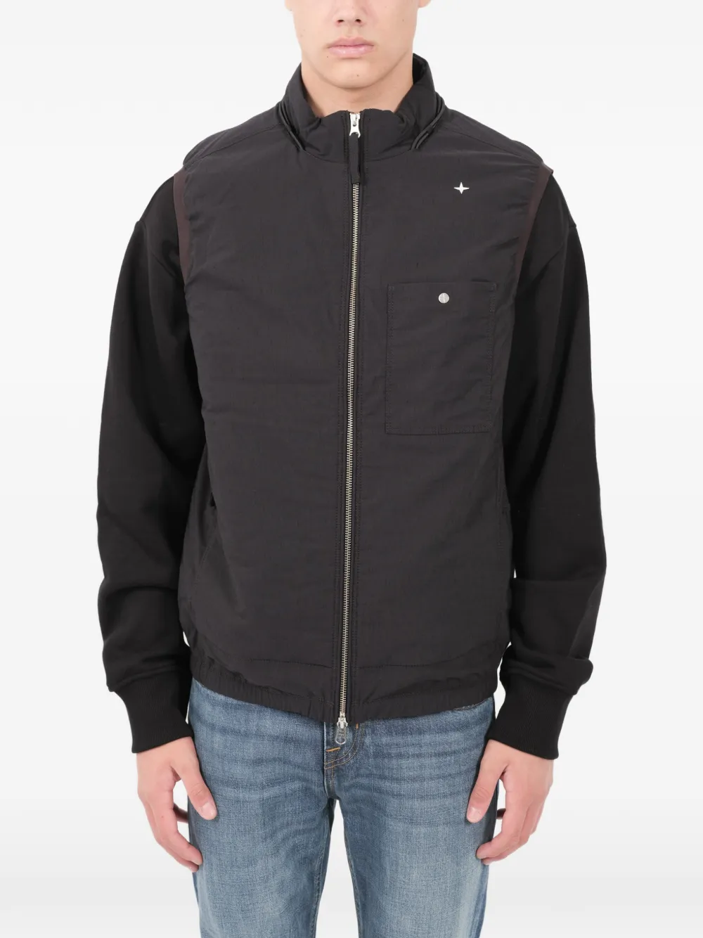 Stone Island zip-up gilet - Marrone