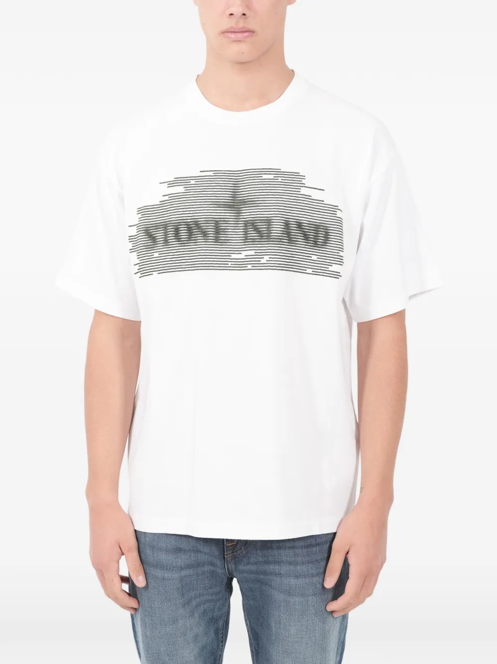 Stone Island T-shirt con stampa - Bianco