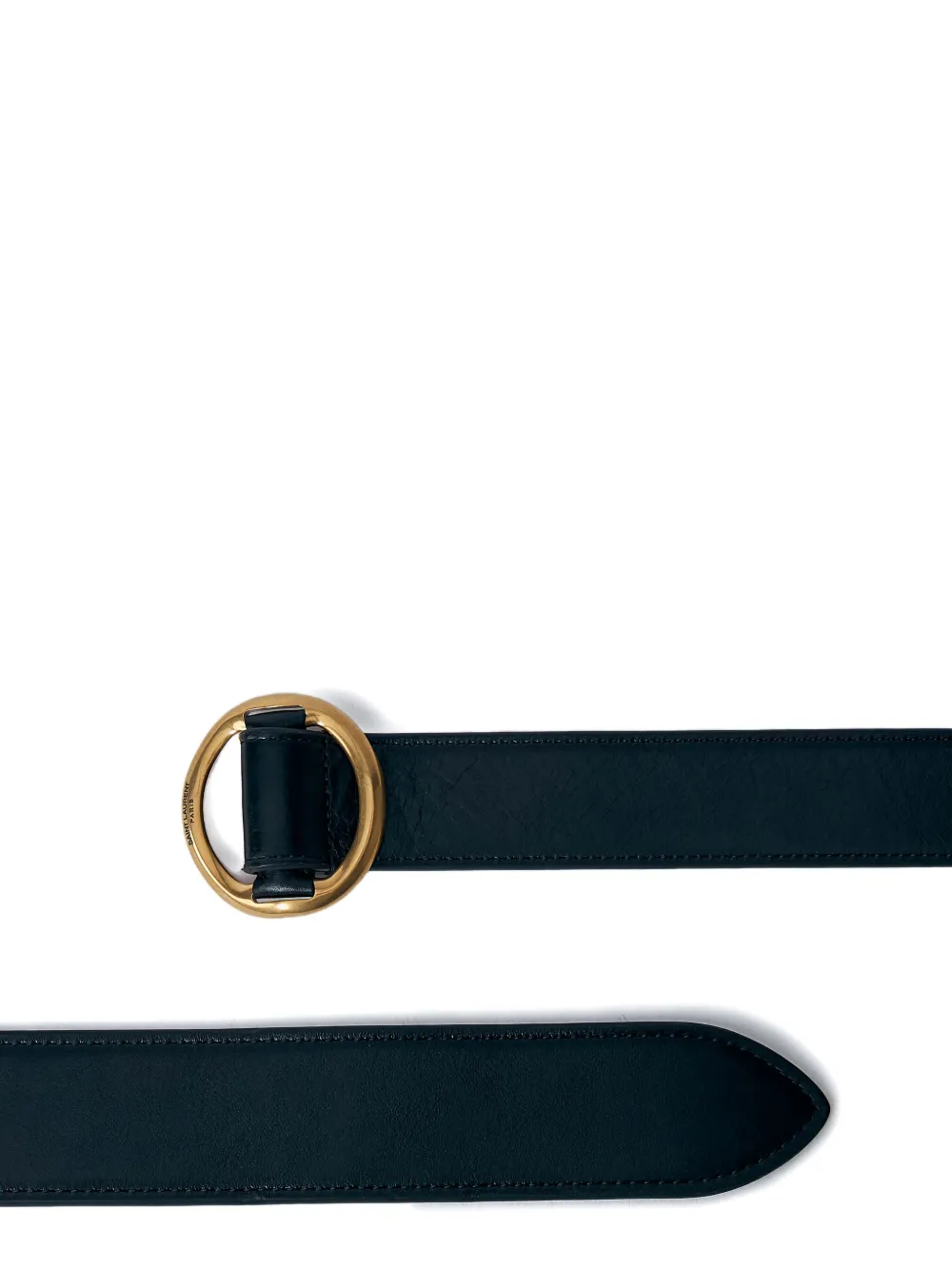 Saint Laurent Buckle Leather Belt In Blue